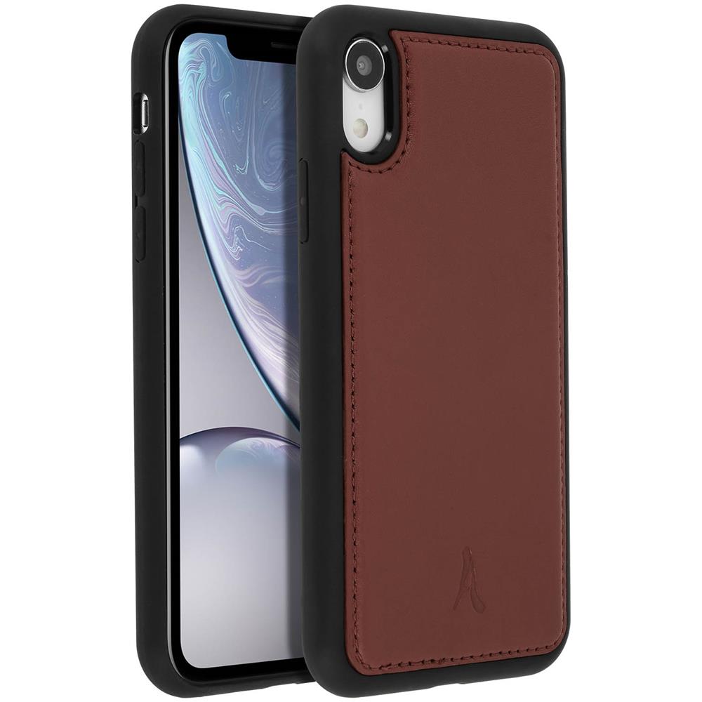 Cover Apple Iphone Xr Protezione Rigida Vera Pelle Akashi Marrone - Foto 2