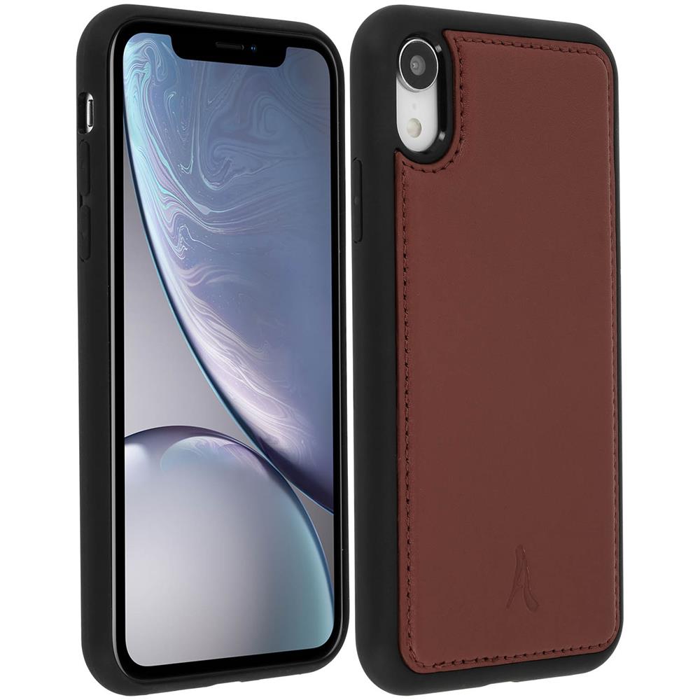 Cover Apple Iphone Xr Protezione Rigida Vera Pelle Akashi Marrone - Foto 1