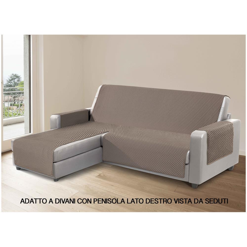 Copridivano Per Divani Con Penisola Lato Destro Modello Sphere Tortora 280 Cm Tortora - Foto 1