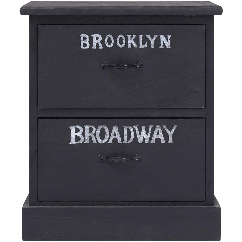 Comodino Nero 38x28x45 Cm In Legno Di Paulonia - Foto 2