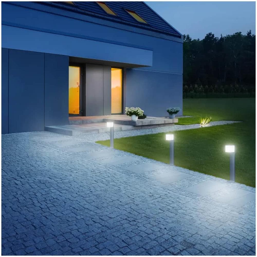 Lampioncino Con Sensore Gl 80 Led Ihf Cubo Argento 055486 - Foto 1