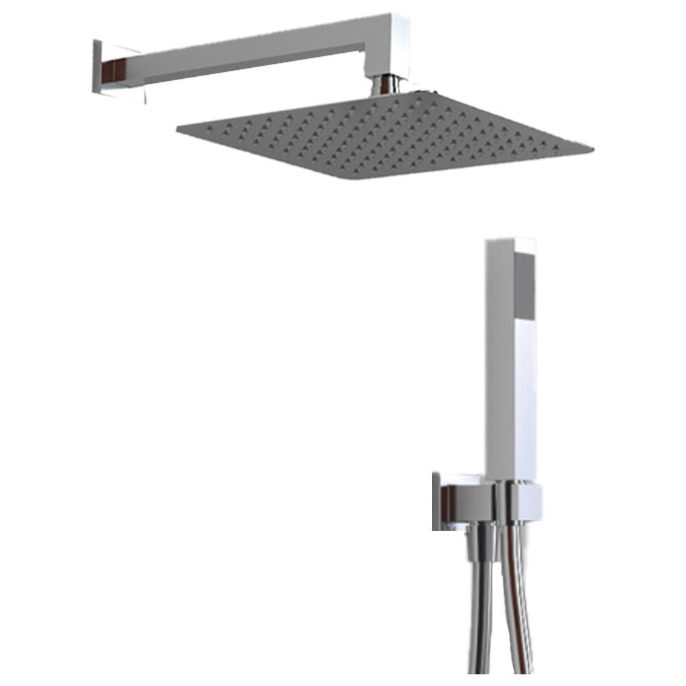 Kit Doccia Quadro 25x25 Cm Completo Soffione Braccio Presa Acqua Doccetta Laccio *** Tipo Di Accessorio : Soffione 2 Mm Spessore - Foto 1