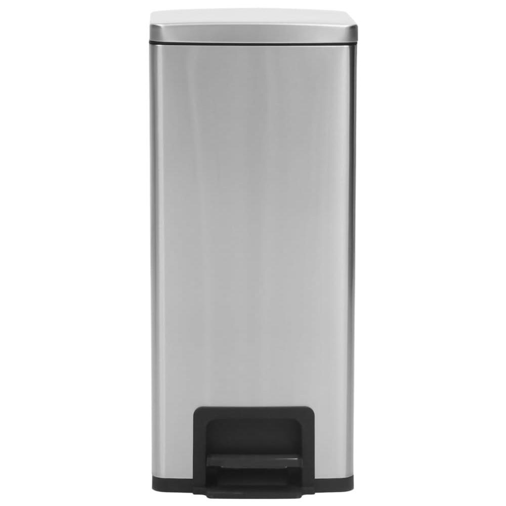 Pattumiera a Pedale Anti-Impronte 30 L Argento in Acciaio Inox - Foto 2