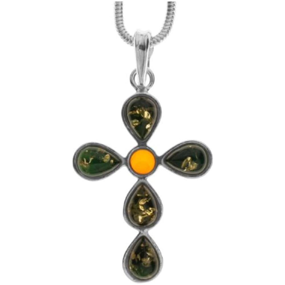 242a205006340 - Catenina Con Pendente Da Donna Con Ambra - Argento Sterling 925 - 420 Mm - Foto 1