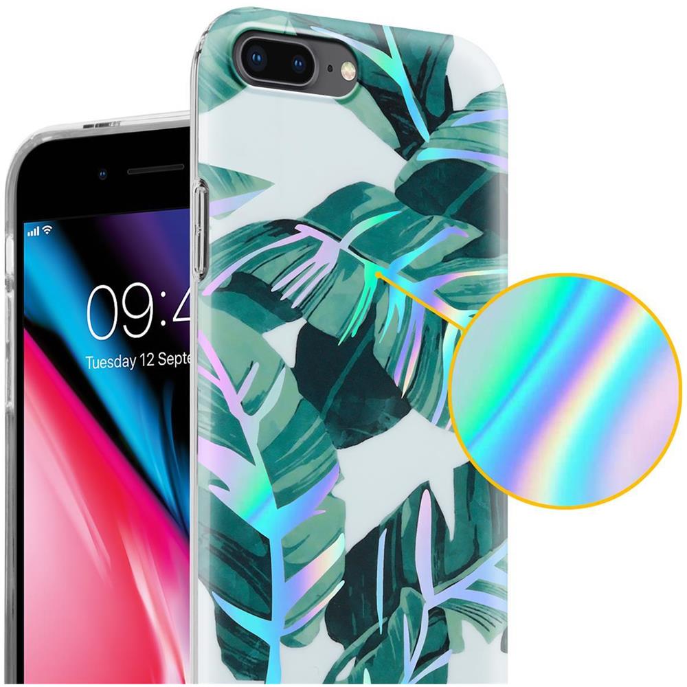 Custodia Compatibile Con Apple Iphone 8 Plus / 7 Plus / 7s Plus Con Foglie Di Banana - Coperchio Protettivo In Silicone Tpu Con Motivo Floreale - Foto 2