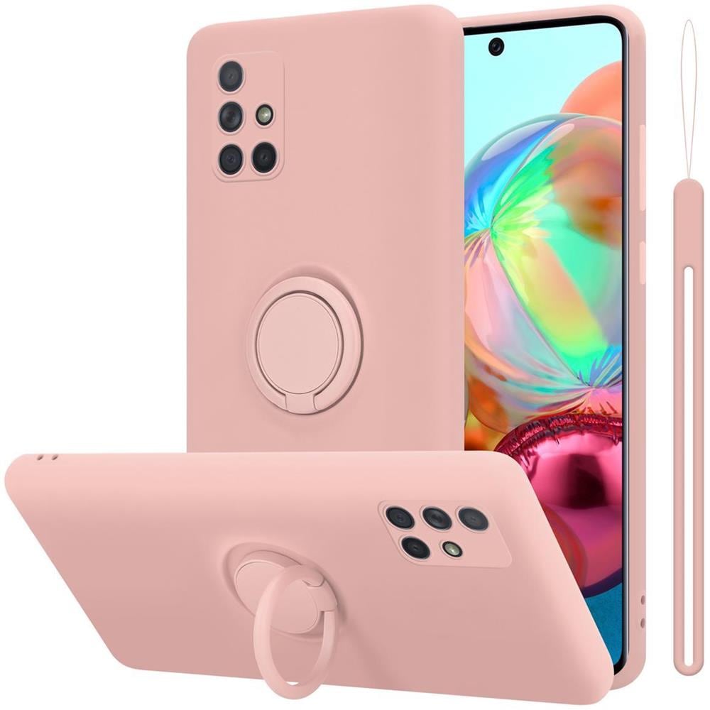 Custodia Compatibile Con Samsung Galaxy A51 4g / M40s In Liquid Rosa - Coperchio Protettivo In Silicone Tpu Flessibile Con Anello - Foto 1