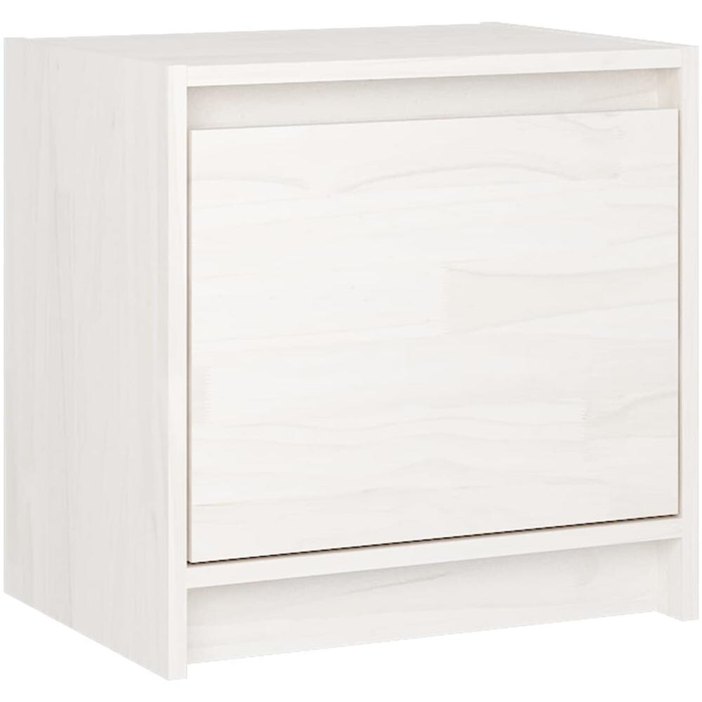 Comodino Bianco 40x30,5x40 Cm In Legno Massello Di Pino - Foto 2