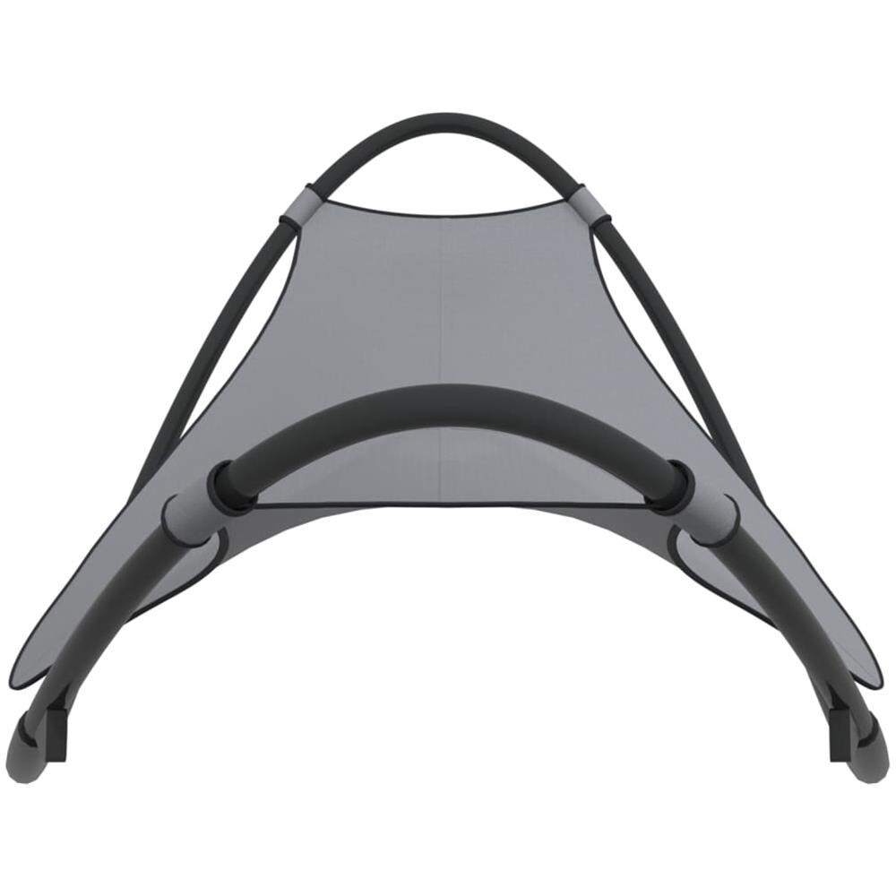 Lettino a Dondolo Prendisole Ruote in Acciaio Textilene Grigio - Foto 3