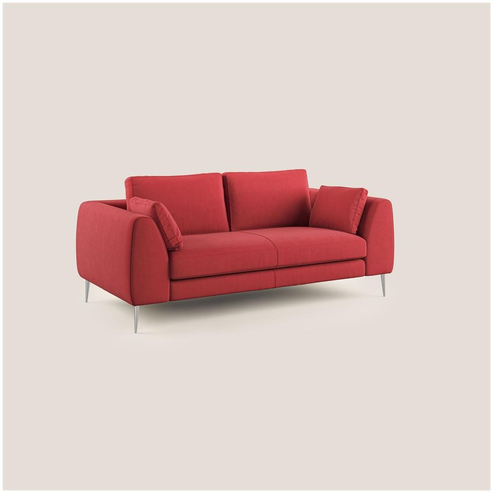 Plano Divano Lineare In Microfibra Tecnica T11 Rosso - Foto 2