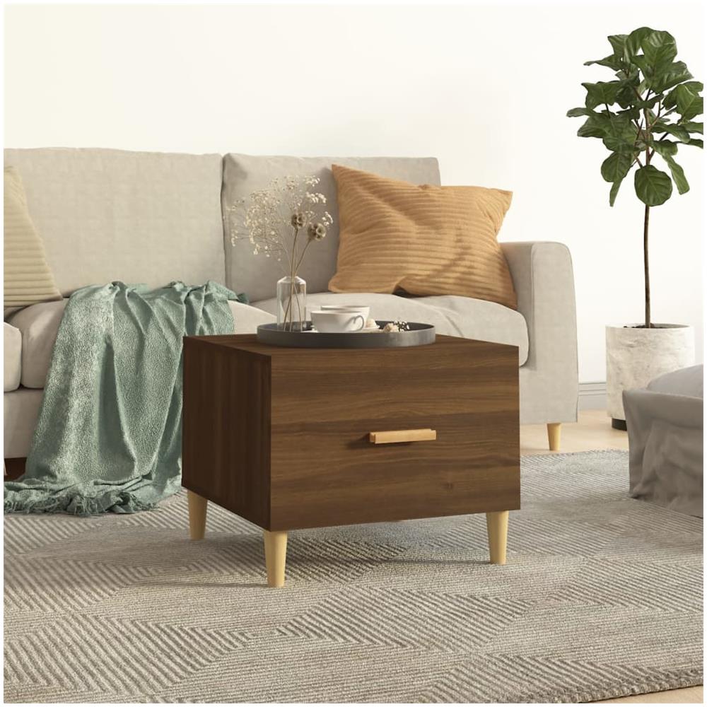 Tavolino Da Salotto Rovere Marrone 50x50x40cm Legno Multistrato - Foto 1