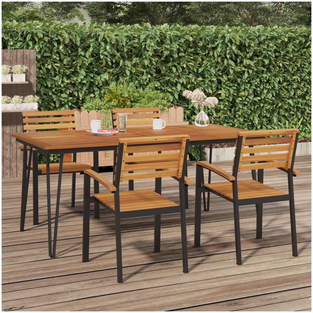 Tavolo Giardino Con Gambe Forcella 180x90x75 Cm Massello Acacia - Foto 1