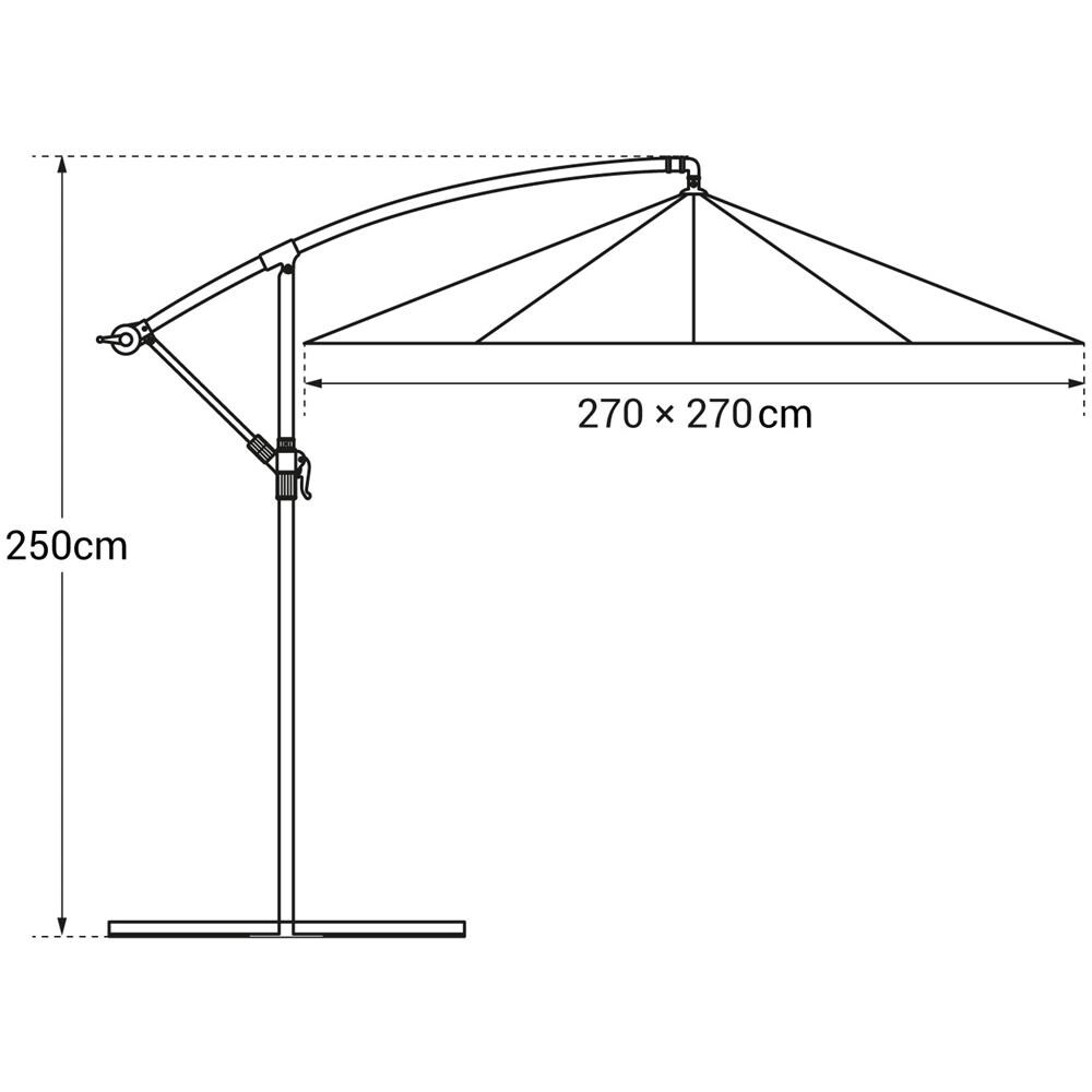 Parasole Offset Molokai Quadrato 2,7x2,7m Grigio - Foto 2