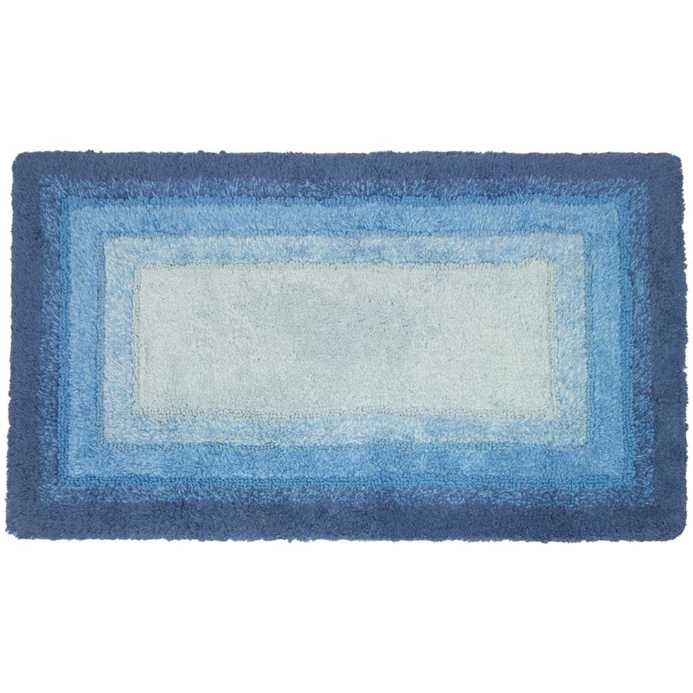 Tappeto Bagno Rettangolare In Spugna Morbida Antiscivolo Degradè Oceano 50x80 Oceano - Foto 1