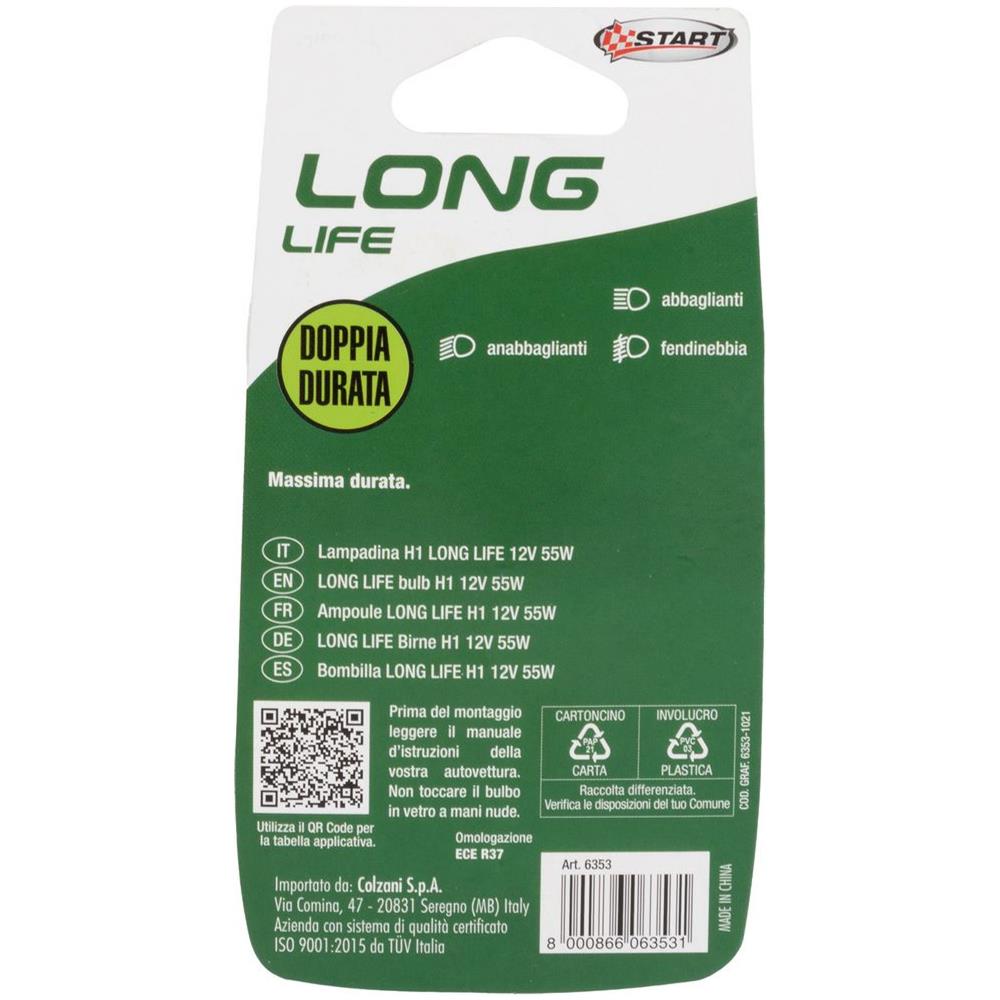 H1 Long Life Lampadina Singola Xenon Per Luci Auto 12v 55w P14,5s - Foto 3