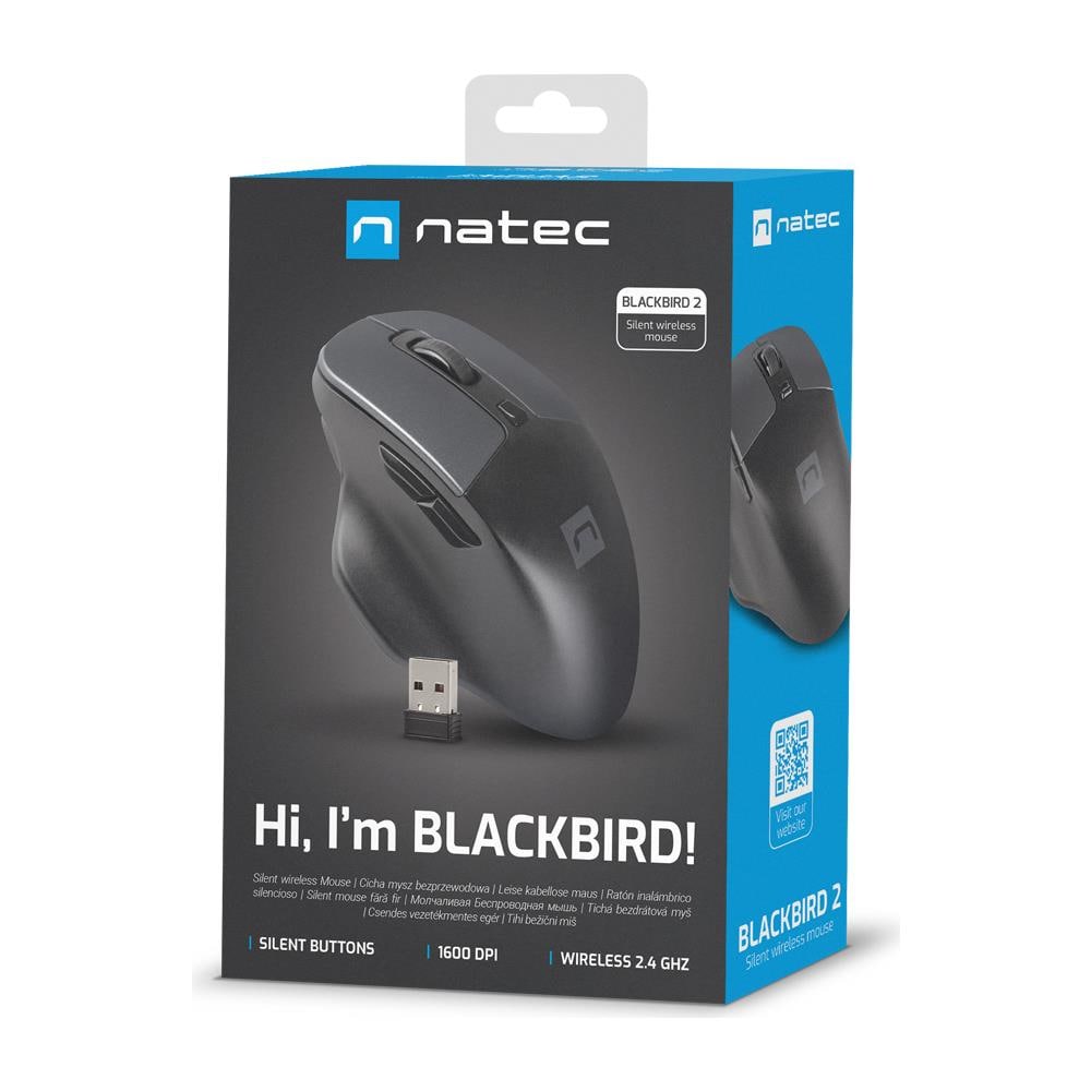 BlackBird 2 mouse Ufficio Ambidestro RF Wireless IR LED 1600 DPI - Foto 6