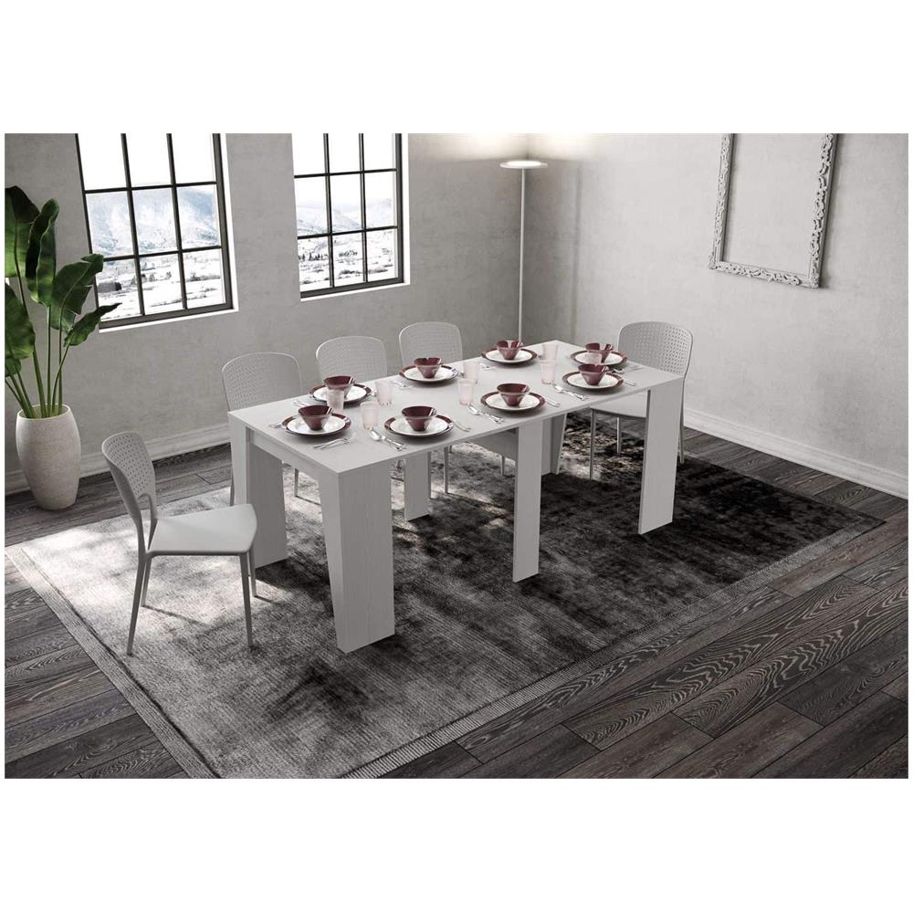 Consolle allungabile 90x48/204 cm Anvar Small bianco frassino - Foto 3