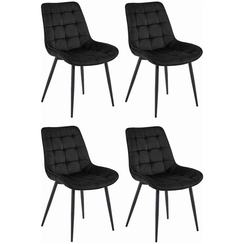 Sedia BERA - Design moderno in velluto nero per la casa x 4 - Foto 1