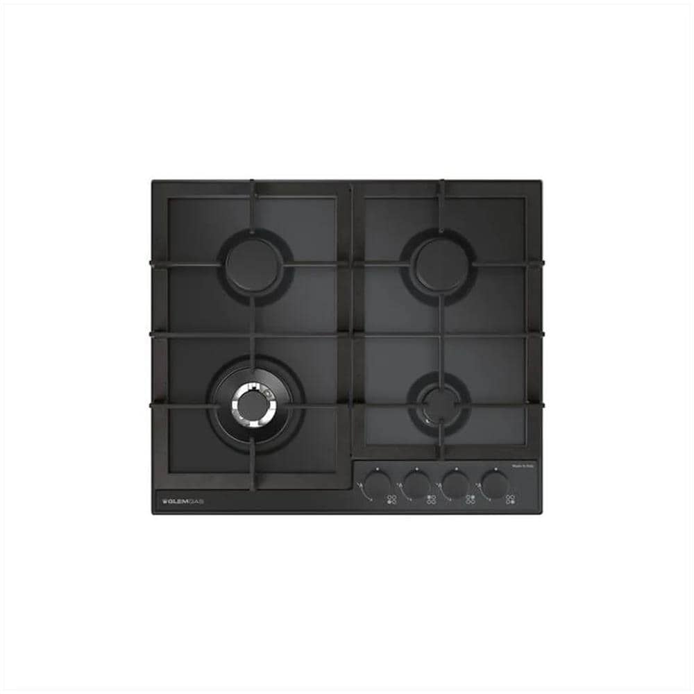 iano Cottura 4 Fuochi a Gas Larghezza 59 cm Smaltato colore Nero Opaco - GTP64THBK - Foto 1