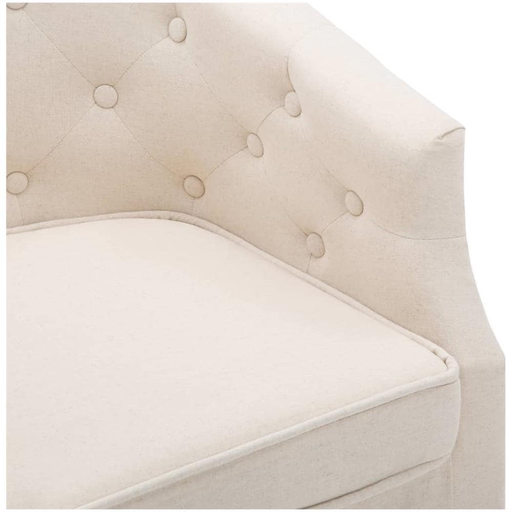 Poltrona Con Rivestimento In Tessuto 65x64x65 Cm Beige - Foto 7