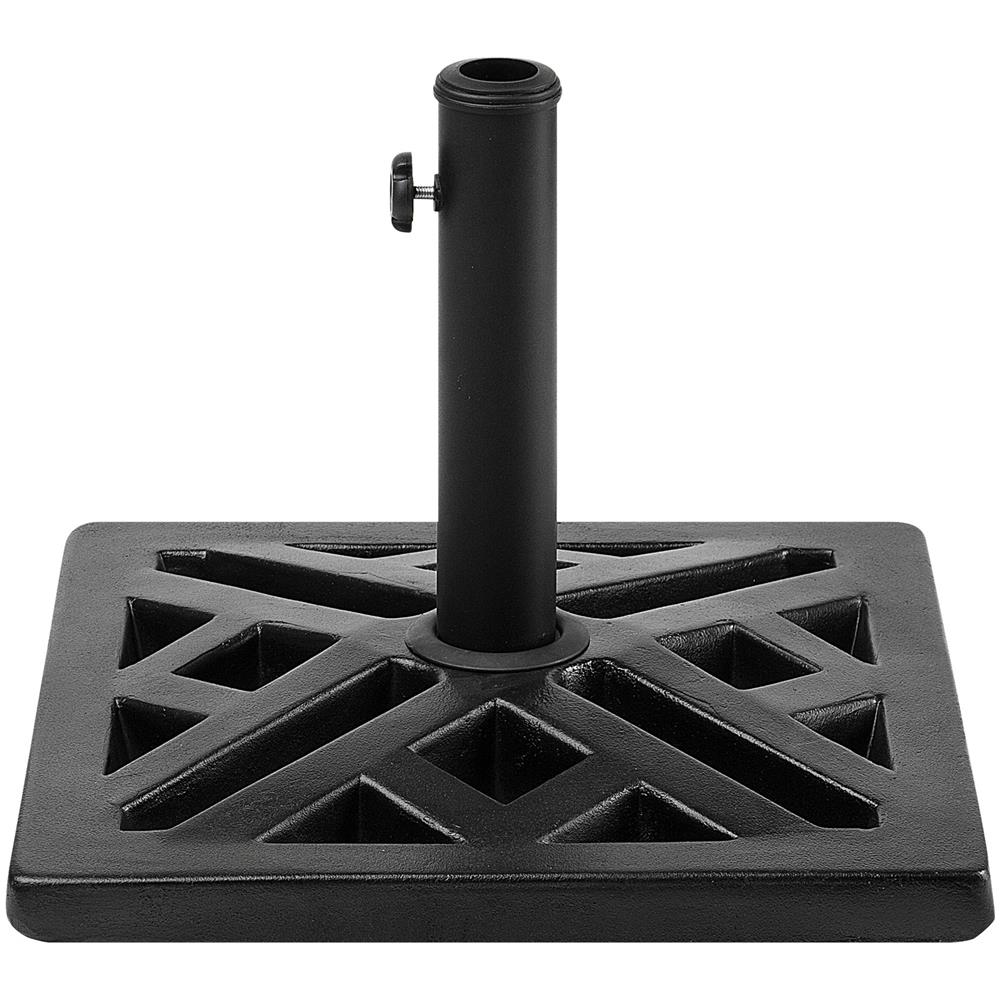 Base Per Ombrellone Beliani In Granito Nero | 45 Cm X 36 Cm | Peso 25 Kg | Adattatore Inox Per Aste 38-58 Mm - 4