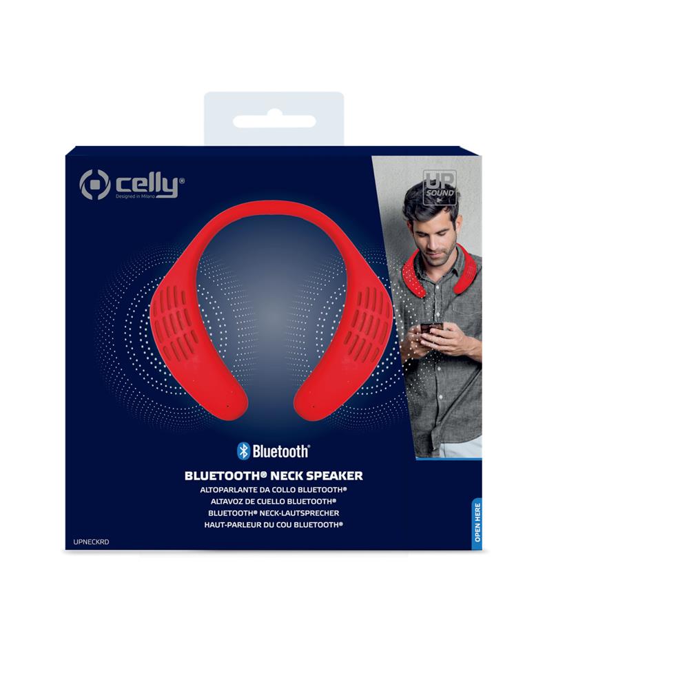 Speaker in Silicone da Collo UPNECKRD Bluetooth con Microfono Potenza 3 Watt Colore Rosso - Foto 6