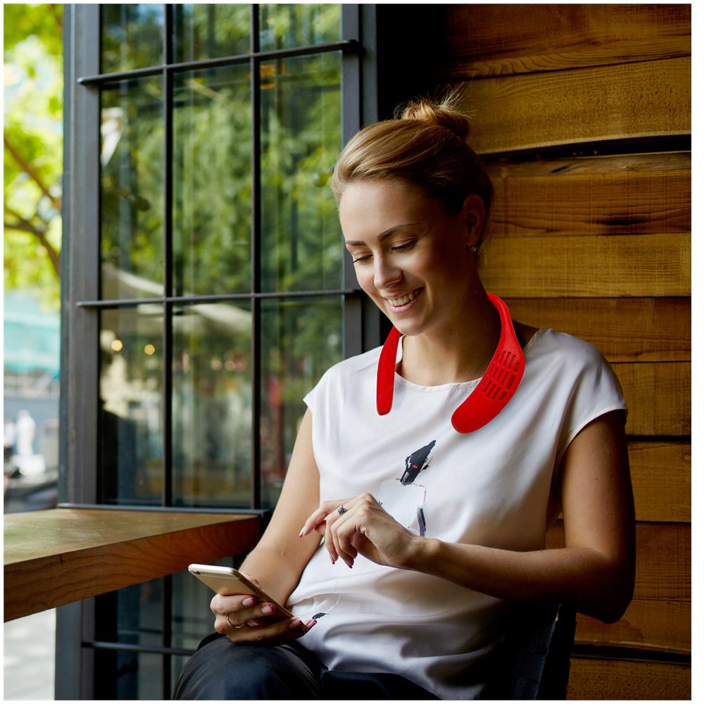 Speaker in Silicone da Collo UPNECKRD Bluetooth con Microfono Potenza 3 Watt Colore Rosso - Foto 2