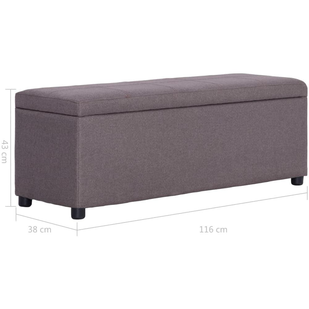 Panca Con Vano Portaoggetti 116 Cm Grigio Talpa In Poliestere - Foto 8
