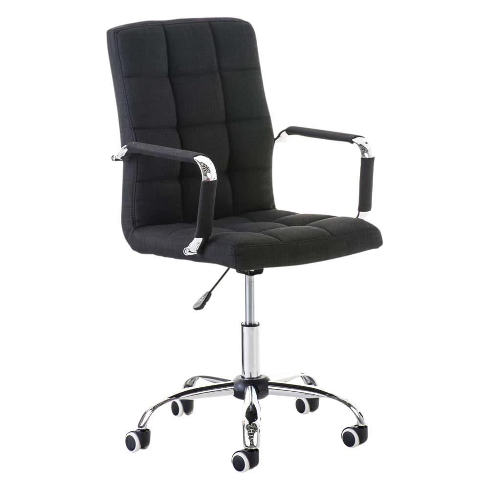 Sedia Ufficio Deli V2 in Stoffa I Sedia Studio Girevole Sedia Pc Imbottita con Braccioli, Seduta Regolabile 45-54 CM I Poltrona Pc con Ruote Nero - Foto 1