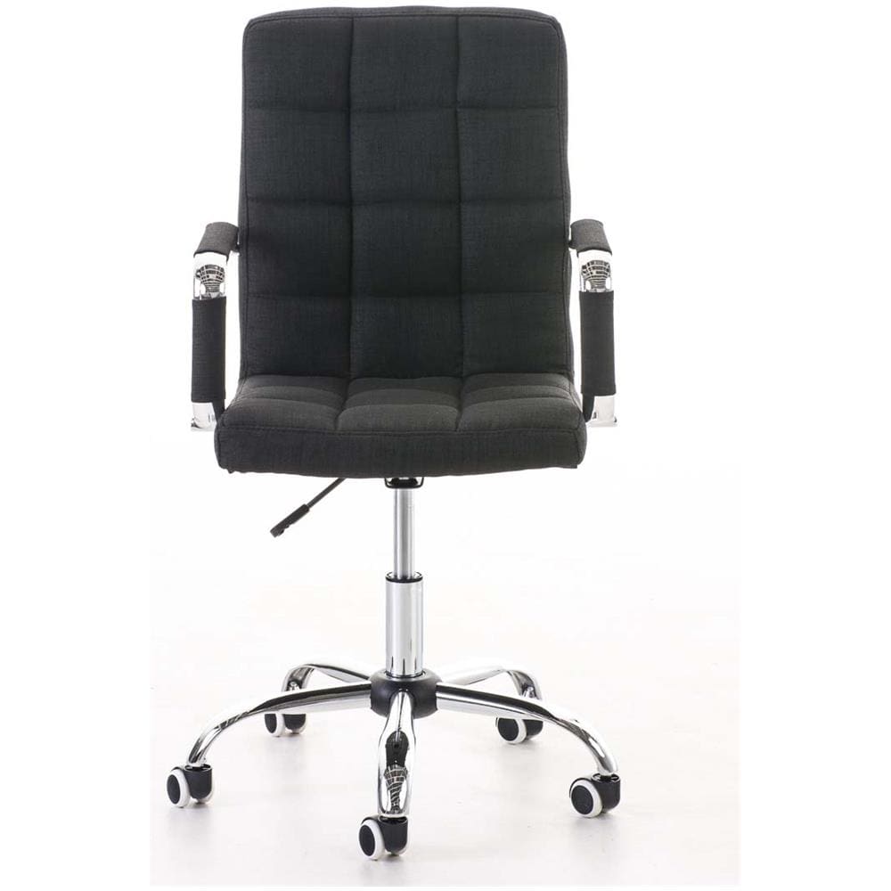 Sedia Ufficio Deli V2 in Stoffa I Sedia Studio Girevole Sedia Pc Imbottita con Braccioli, Seduta Regolabile 45-54 CM I Poltrona Pc con Ruote Nero - Foto 2
