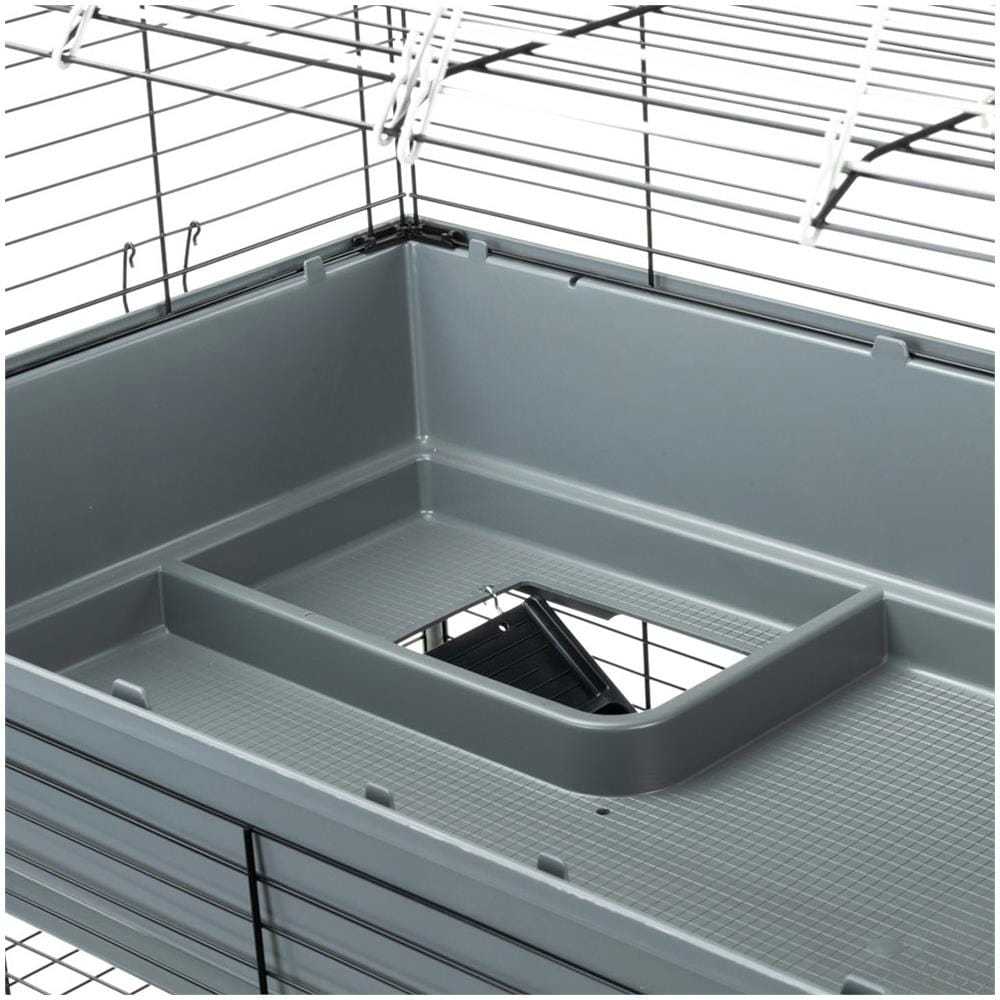Gabbia Tre Piani Per Conigli Rabbit 120 Tris, Lato Frontale Apribile, Supporto E Accessori Inclusi - Foto 17