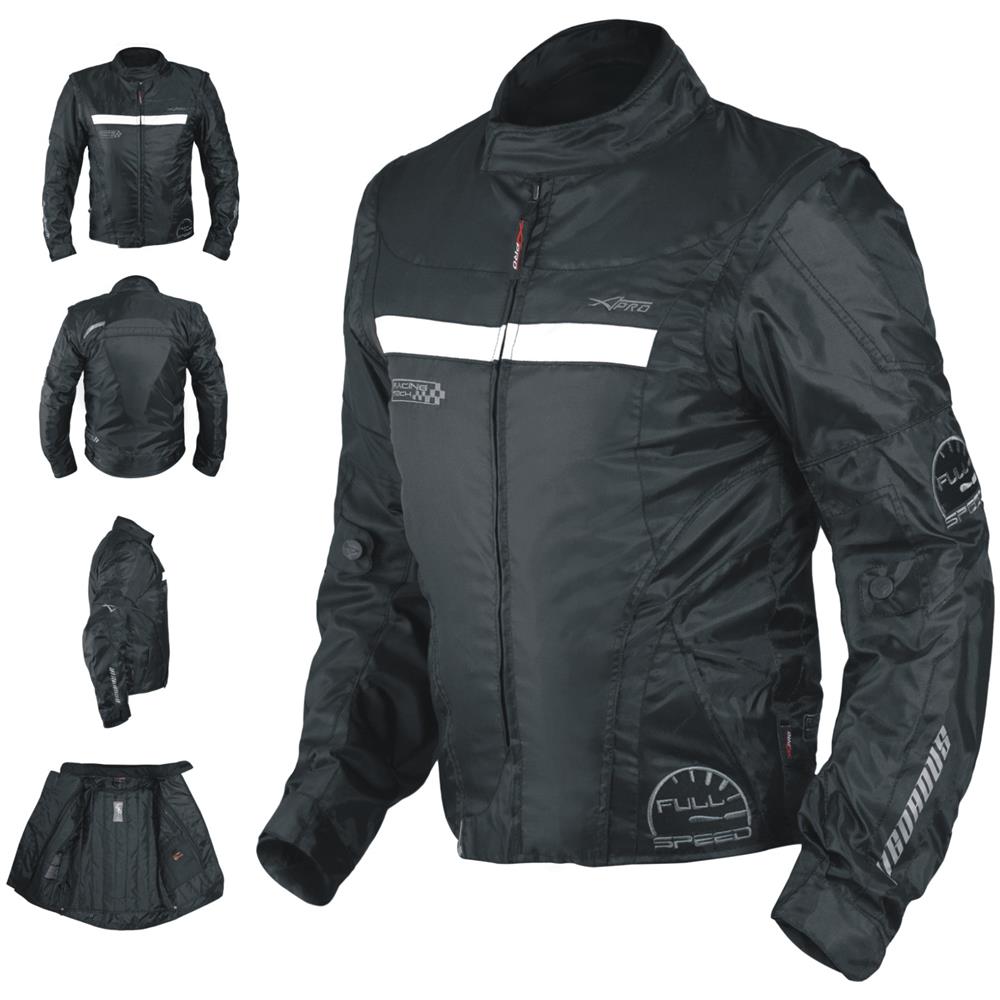 Giacca Moto Manica Staccabile Tessuto Protezioni Ce Sfoderabile Gilet Rosso S - Foto 1