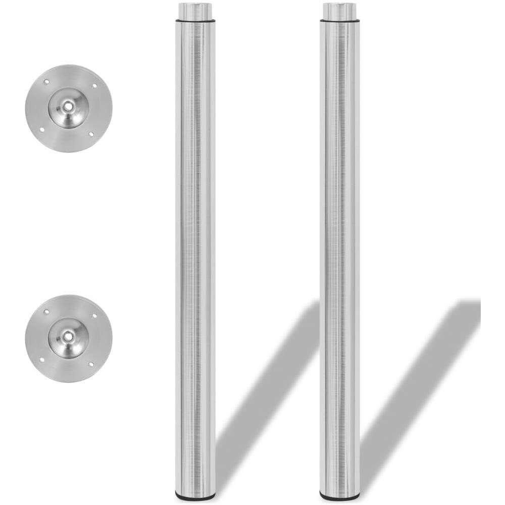 Gambe Telescopiche per Tavolo 4 pz Nichel Spazzolato 710-1100mm - Foto 2