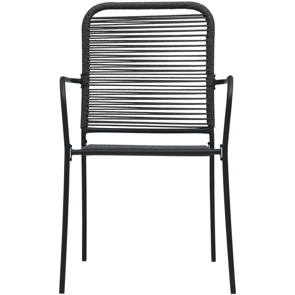 Set Da Pranzo Da Esterni 3 Pz In Corda Di Cotone E Acciaio Nero - Foto 8