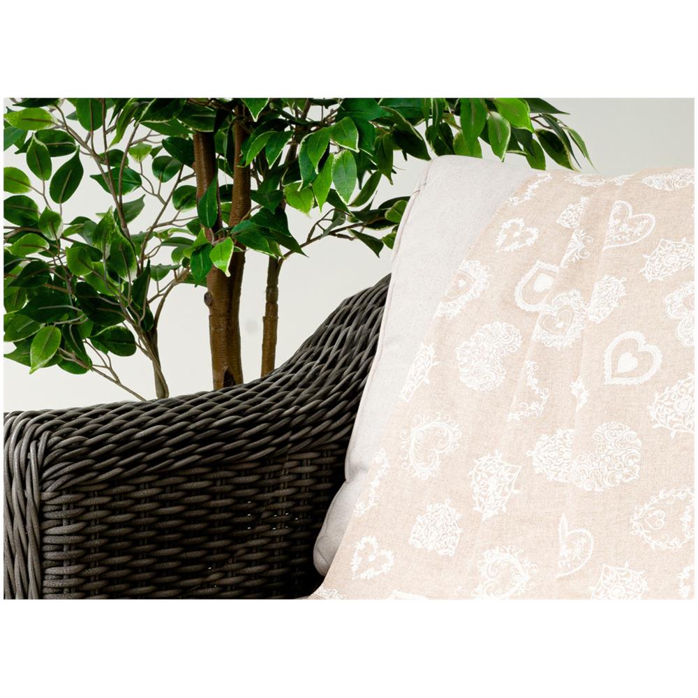 Telo Arredo Granfoulard Copritutto Cotone Made Italy Vari Disegni Arredatutto Copriletto Multiuso 1 Piazza Cuore Bianco - Foto 2