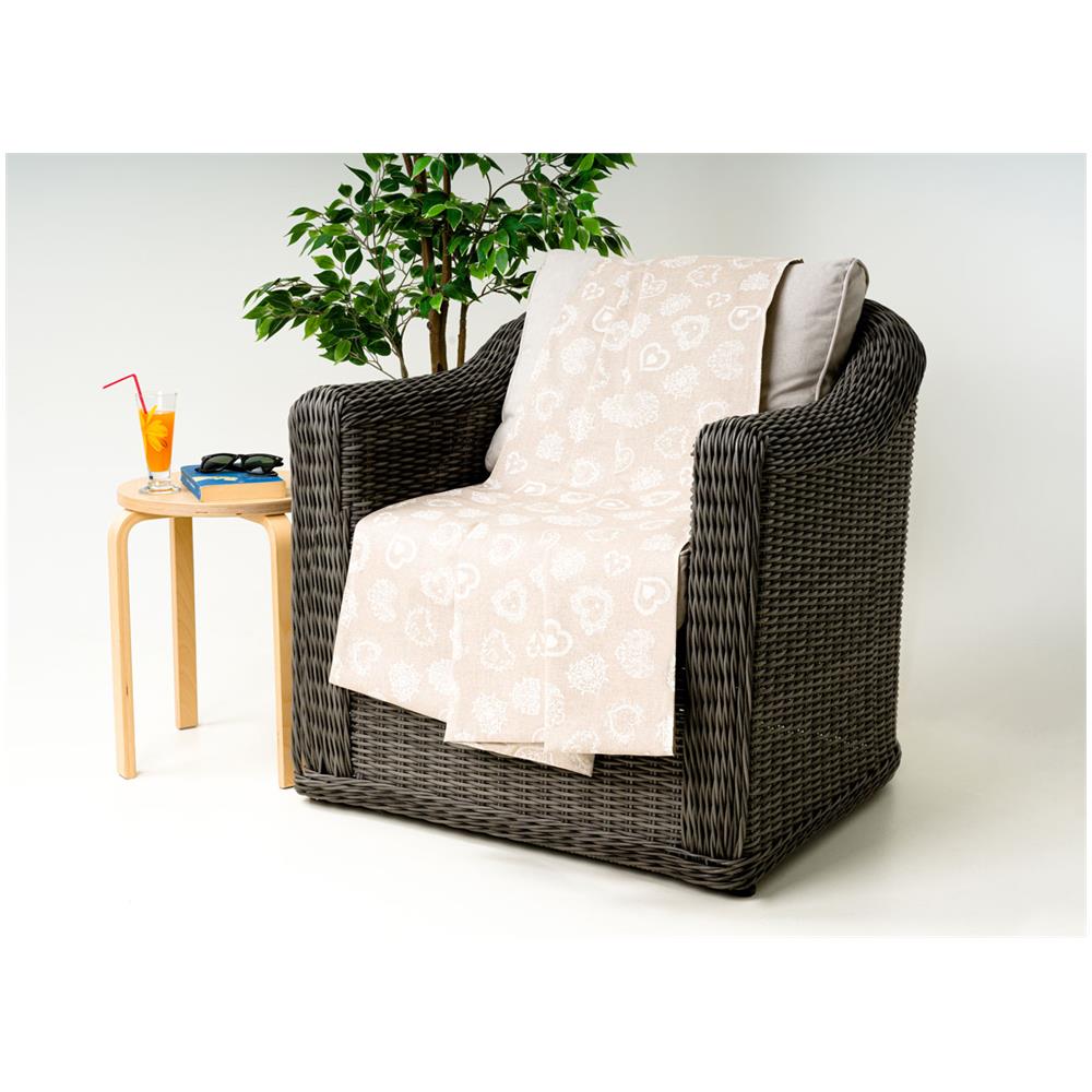 Telo Arredo Granfoulard Copritutto Cotone Made Italy Vari Disegni Arredatutto Copriletto Multiuso 1 Piazza Cuore Bianco - Foto 1