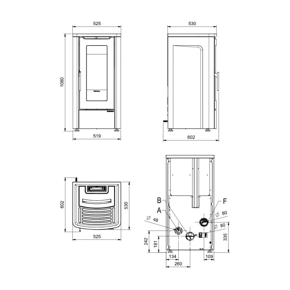 Stufa a Pellet Canalizzata DAHIANA PLUS Potenza Termica Nominale 10,0 kW 287 m³ Riscaldabili Colore Avorio - Foto 3