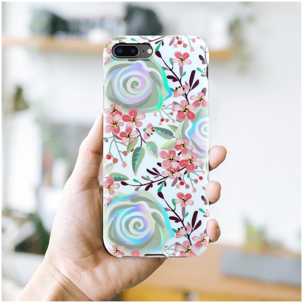 Custodia Compatibile Con Apple Iphone 8 Plus / 7 Plus / 7s Plus Con Fiori Di Pesca - Coperchio Protettivo In Silicone Tpu Con Motivo Floreale - Foto 6