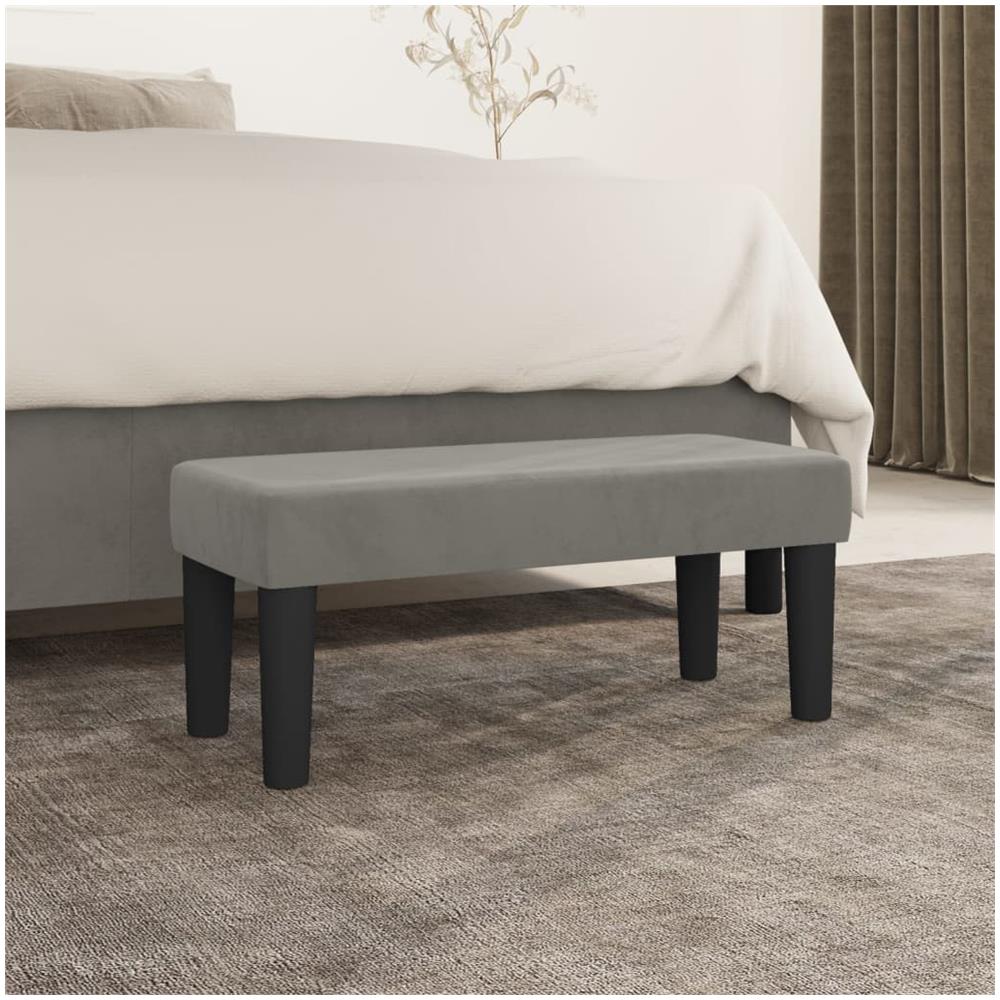 Panca Grigio Chiaro 70x30x30 Cm In Velluto - Foto 1