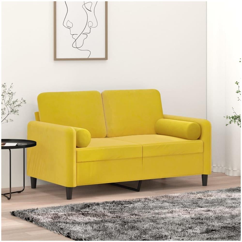 Cuscini Decorativi 2 Pz Giallo 15x50 Cm In Velluto - Foto 1