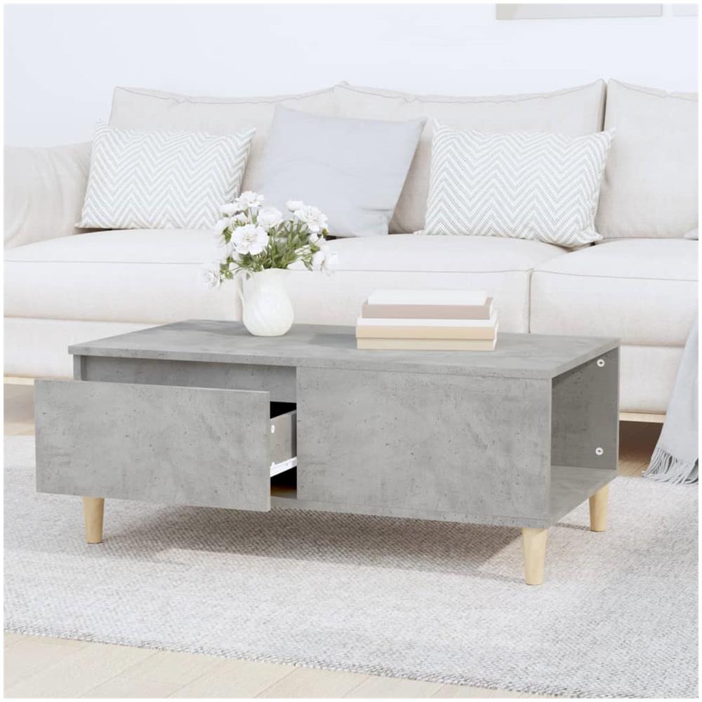 Tavolino Salotto Grigio Cemento 90x50x36,5 Cm Legno Multistrato - Foto 4