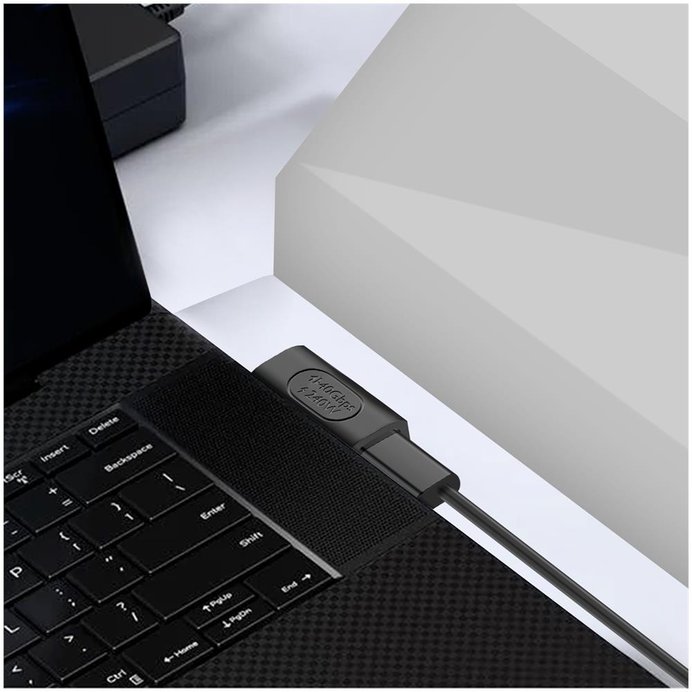 Adattatore Usb-c Da Maschio A Femmina, Connettore Laterale, 240w 40gbps Video 8k - Foto 2