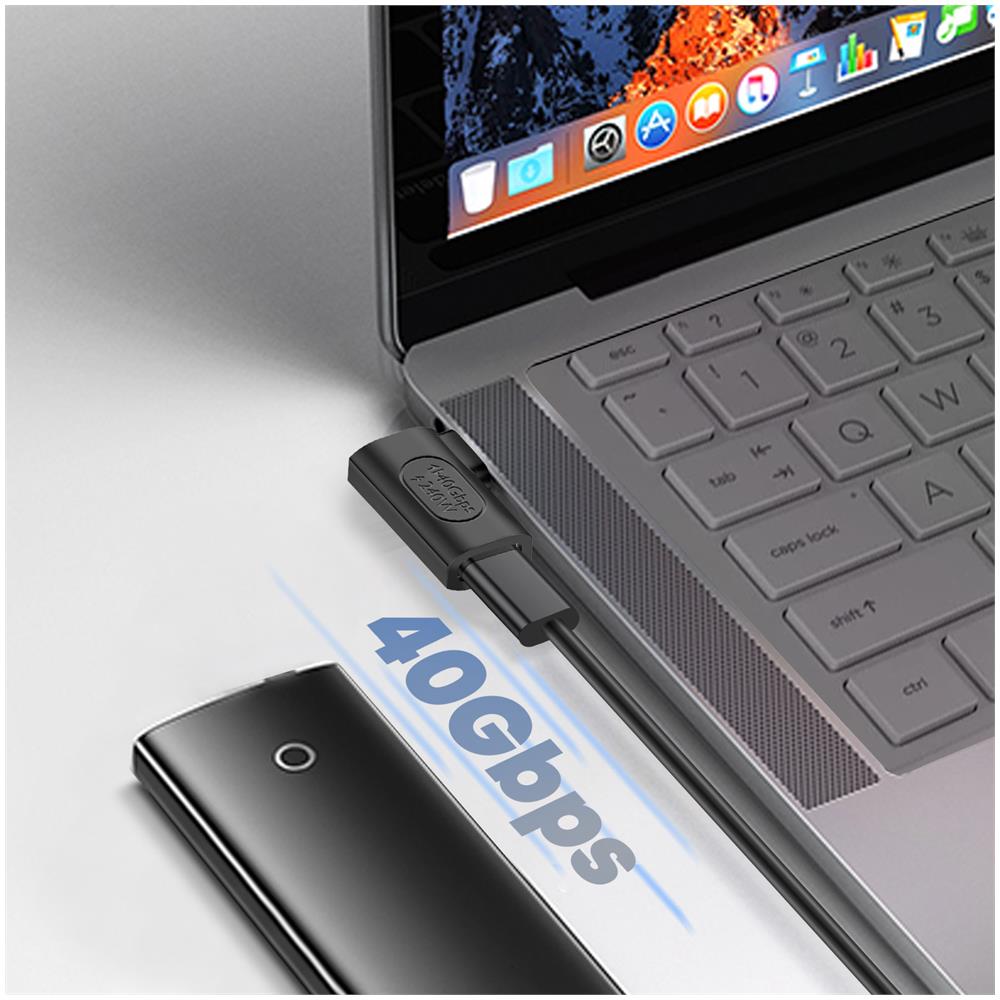 Adattatore Usb-c Da Maschio A Femmina, Connettore Laterale, 240w 40gbps Video 8k - Foto 5