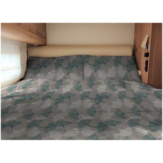 BIANCHERIAWEB Completo Lenzuola In Flanella 100% Cotone Morbido - Fantasia Foglie Felce E Ginkgo Maxi Verde, Made In Italy