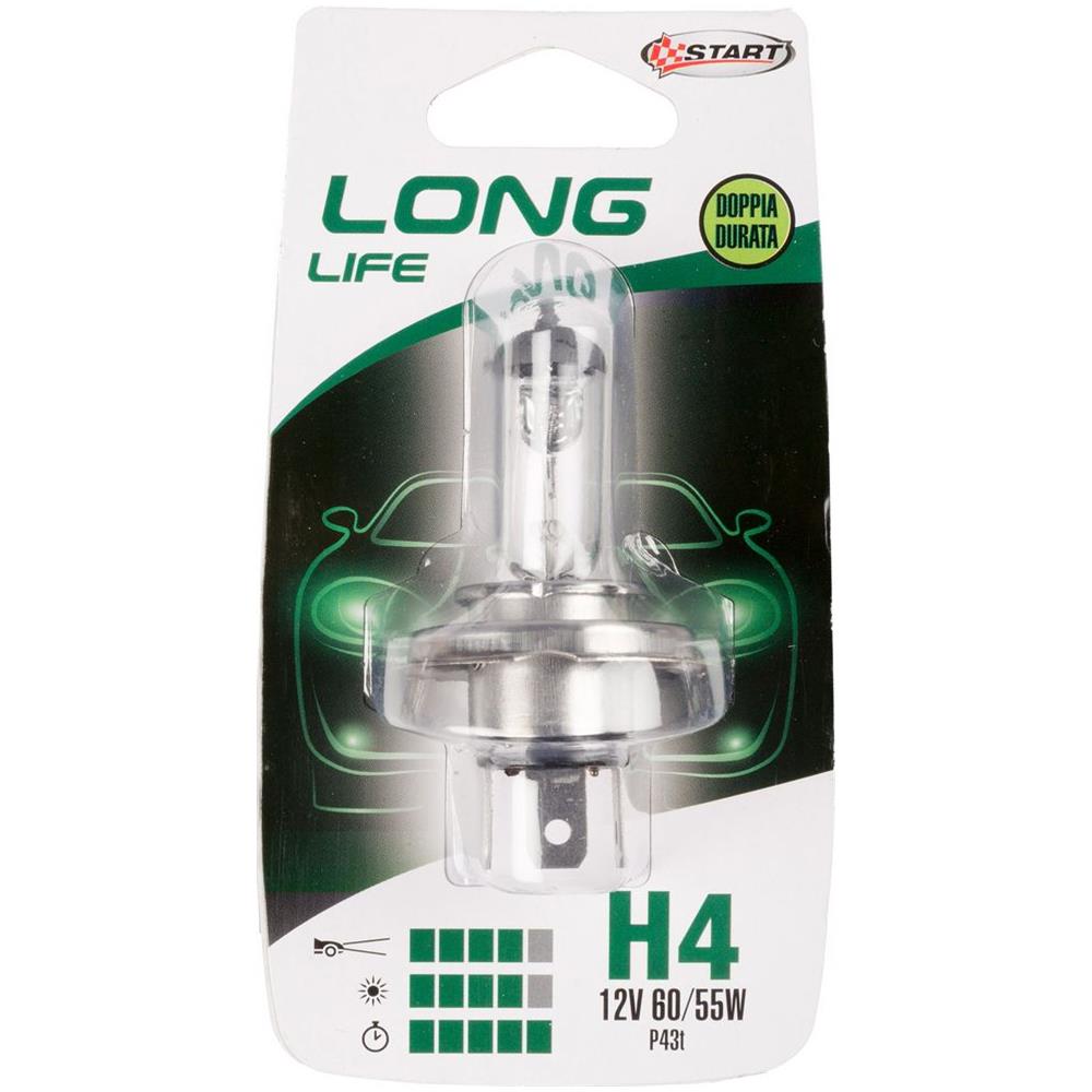 H4 Long Life Lampadina Singola Xenon Per Luci Auto 12v 60/55w P43t - Foto 1