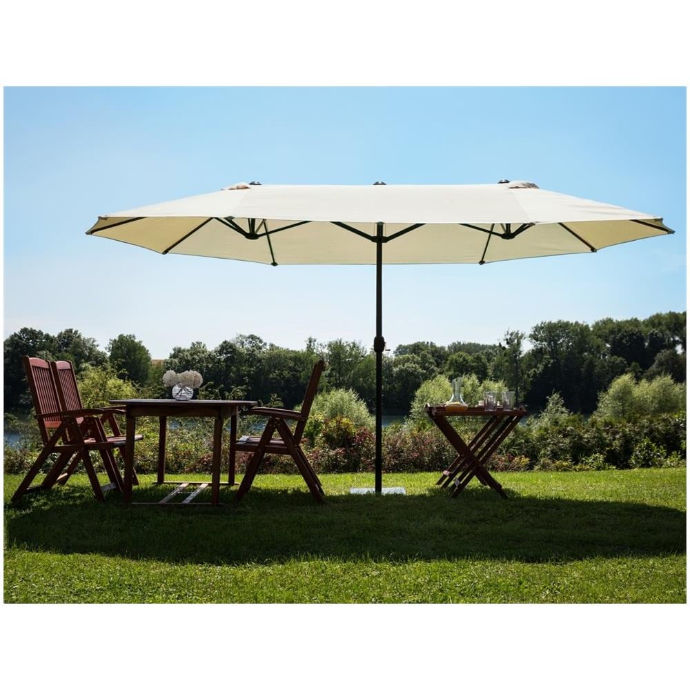 Ombrellone Grande Doppio 460 Cm In Color Grigio-beige Sibilla - Foto 2