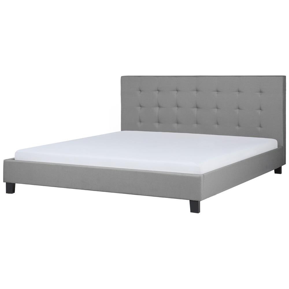 Letto In Tessuto Grigio Chiaro 180x200 Cm La Rochelle - Foto 1