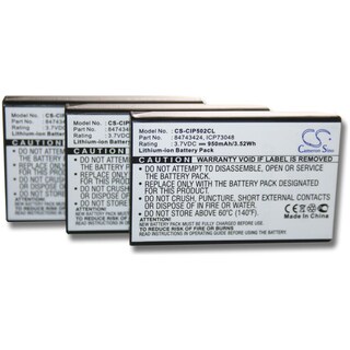 3 Batterie Vhbw Per Alcatel Omnitouch 8118 E 8128 – 950mAh 3.7V Li-Ion, Sostituisce 3BN78404AA