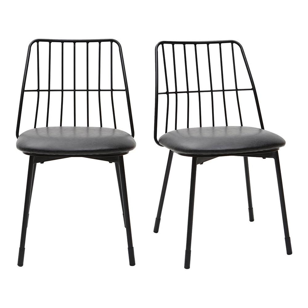 miliboo Gruppo Di 2 Sedie Design In Metallo Nero Con Cuscino Grid miliboo Gruppo Di 2 Sedie Design In Metallo Nero Con Cuscino Grid