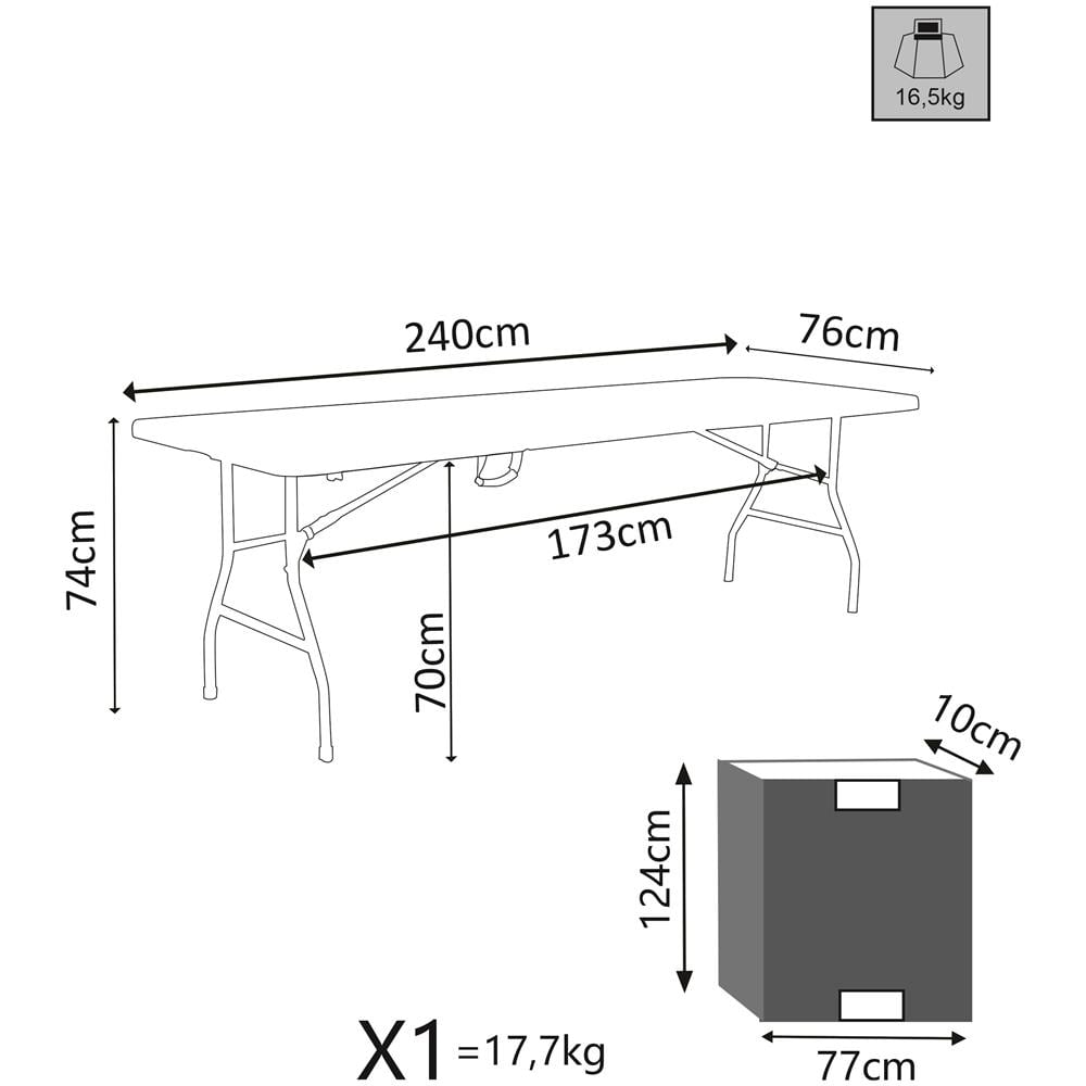 Cate - Tavolo Catering Pieghevole Salvaspazio In Acciaio E Abs - Foto 2