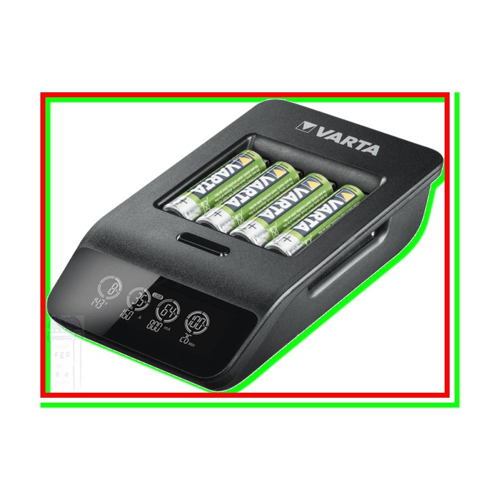 Caricabatterie Per Pile Ricaricabili Smart Charger + 4 Batterie Aa Stilo 2100mah - Foto 2